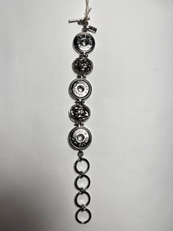 Three Snap Rhodium Bracelet